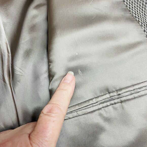 Mani Giorgio Armani Blazer Jacket Mens 44 Tan Micro Argyle Wool Blend 2 Button - Picture 14 of 16